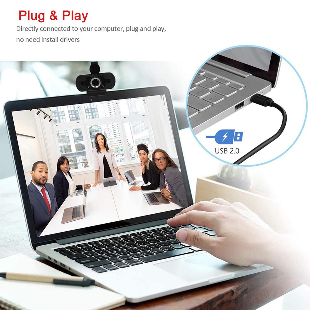 TZ Webcam HD 1080P với camera micrô giảm tiếng ồn cho công việc hội nghị truyền hình trực tiếp cuộc gọi video | BigBuy360 - bigbuy360.vn