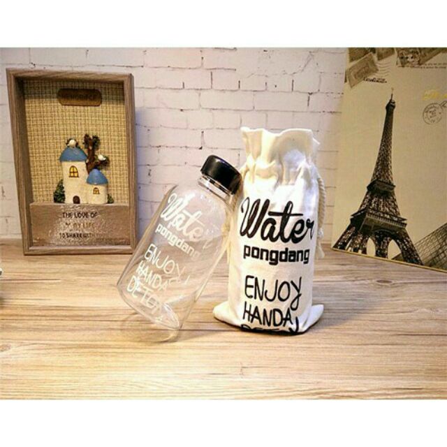 Bình nước pongdang kèm túi vải 600ml