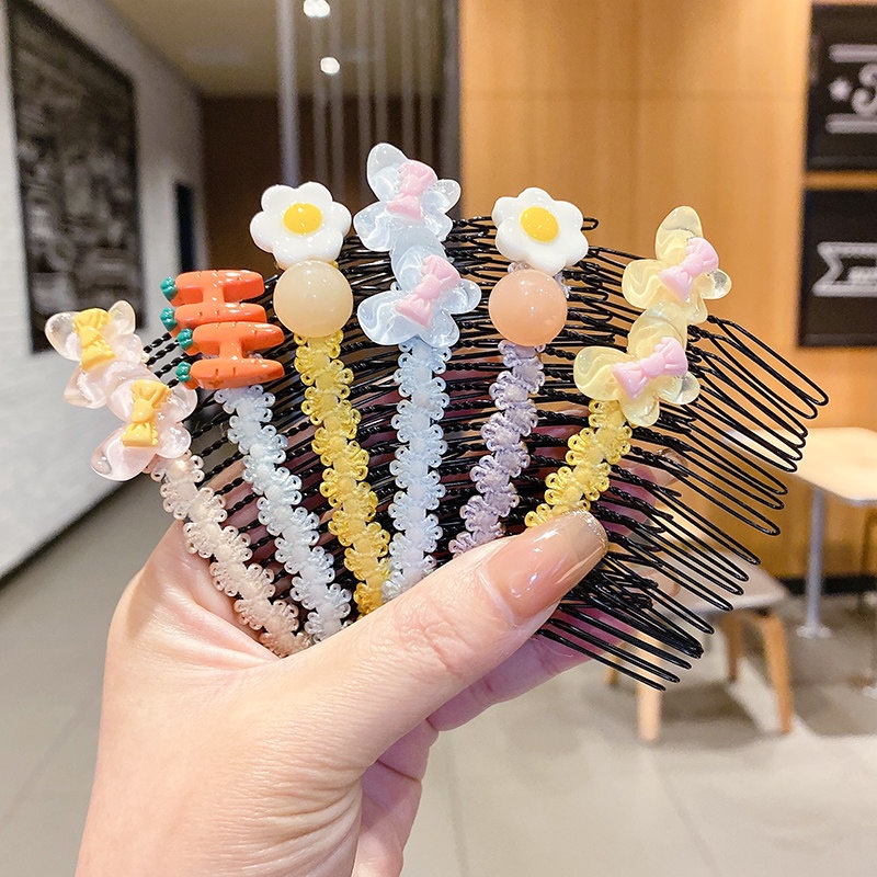 Lược Cài Tóc Vô Hình Đính Hoa Dễ Thương Cho Bé Gái