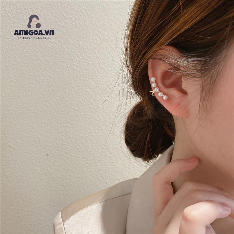 ✨✨Khuyên Tai Dạng Kẹp Chữ U Đính Ngọc Trai Cao Cấp Không Cần Xỏ Lỗ Cho Nữ