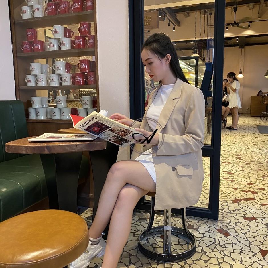 Áo khoác giả vest 💖Freeship💖Áo khoác 2 lớp vải chéo Hàn, hàng may kỹ, phối đa năng