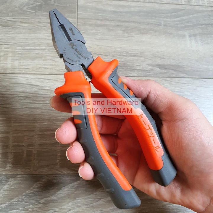Bộ 3 Kìm điện, Kềm Cắt, Kìm nhọn hãng Kapusi Japan cao cấp cỡ 8 inch - 200mm, Bảo hành 12 tháng