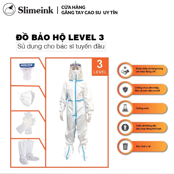 Đồ Bảo Hộ 7 Món level 3 phòng chống dịch, bảo vệ tuyệt đối, an tâm sử dụng