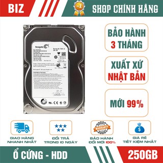 Ổ cứng HDD 250GB Seagate - Nhập khẩu từ Nhật Bản, Hàn Quốc - Bảo hành 3 tháng 1 đổi 1