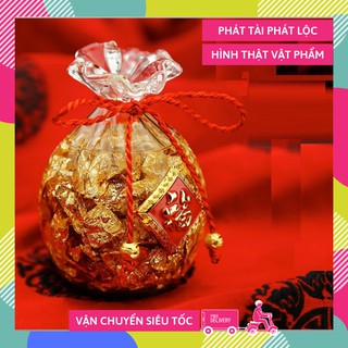 Túi vàng lá Thần Tài phong thủy sung túc tài lộc