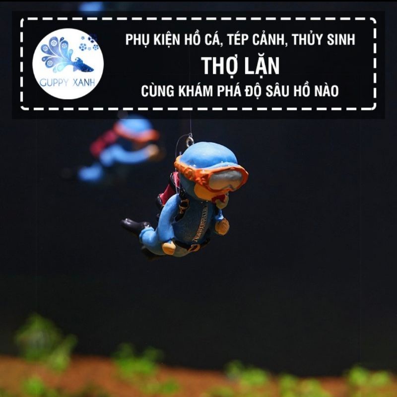 Mô hình thợ lặn trang trí hồ cá, songoku, phù thủy, phi hành gia nhỏ lơ lững cực kỳ dễ thương
