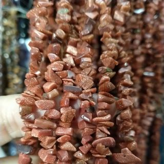 Đá kim sa nâu vụn dây 20/40/80cm thiên nhiên