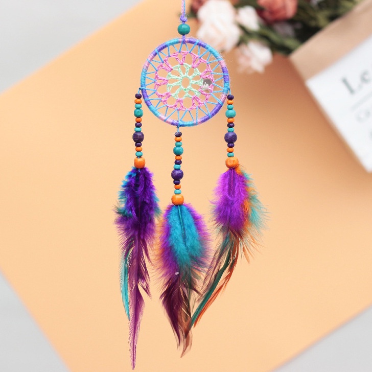 [Hàng sẵn] Chuông gió Dream Catcher Handmade Tròn Có Lông Vũ
