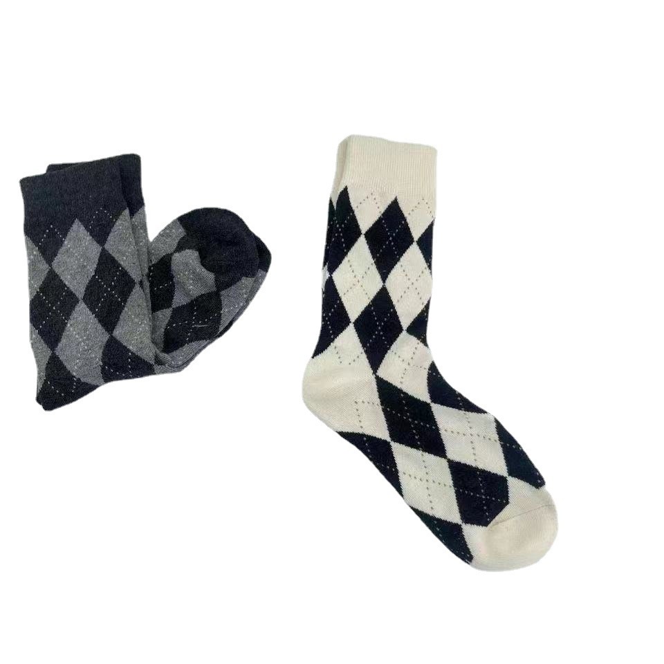 Tất Ống Lửng Họa Tiết Kim Cương Thời Trang Thu Đông Cho Nữ