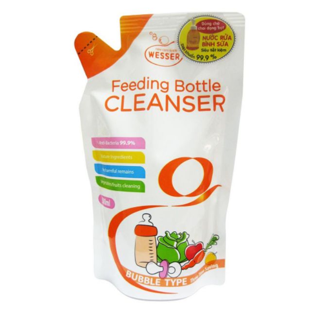 Nước Rửa Bình Sữa Wesser Chai/Gói 500ml