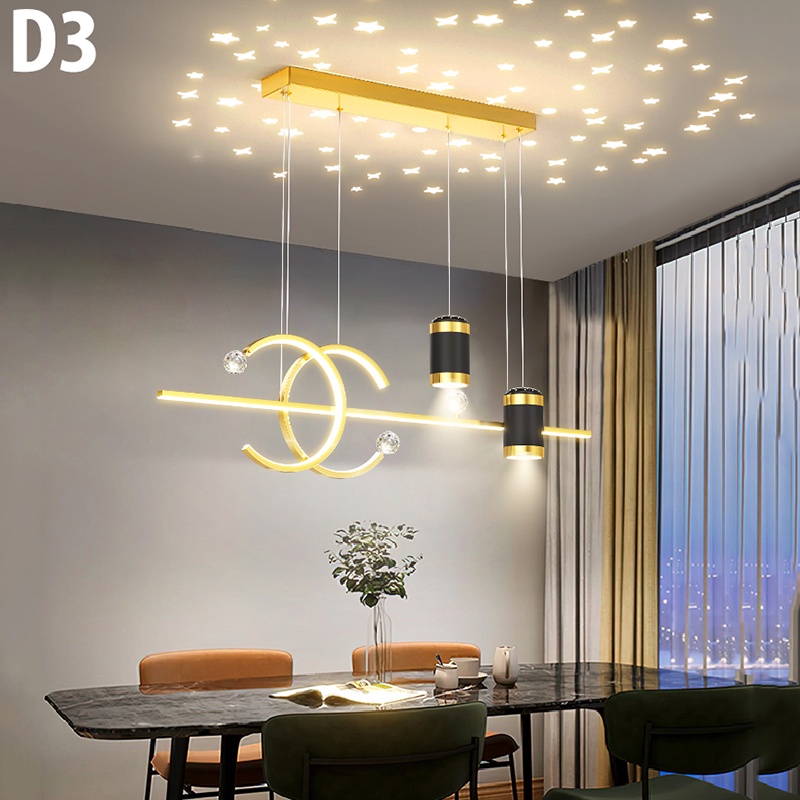 Đèn thả trần bàn ăn phòng khách chung cư hiện đại ánh sáng 3 màu điều khiển từ xa Đèn LED trang trí phòng bếp bàn ăn HB8