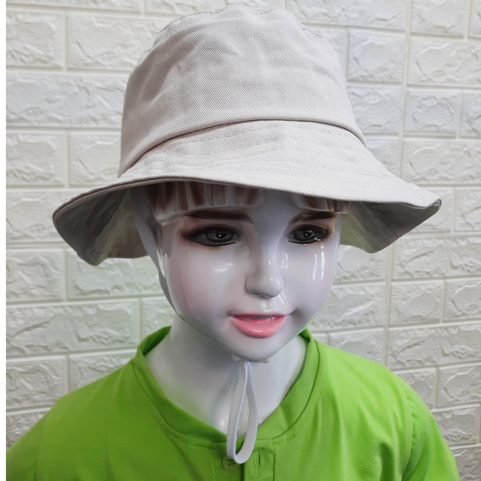 Sỉ Lẻ Mũ Nón Tai Bèo Đồng Phục Trẻ Em Màu Kem Cho Bé Có Dây Đeo