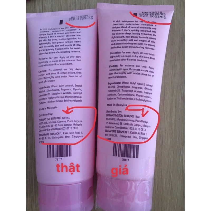 (phân biệt thật giả) dưỡng thể hồng rseries giá sỉ chính hãng