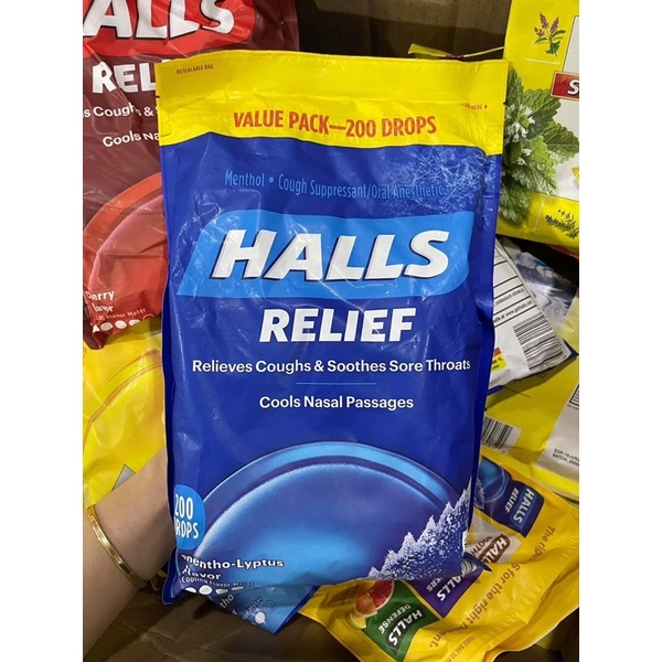 Kẹo Equate không đường hương chanh mật ong – 140 viên, Halls 200 viên