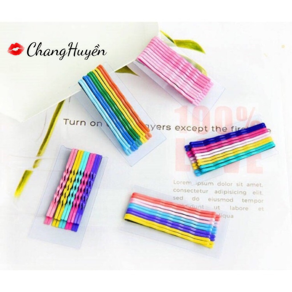 Bộ 10 kẹp tăm nhiều màu sắc cho bạn nữ