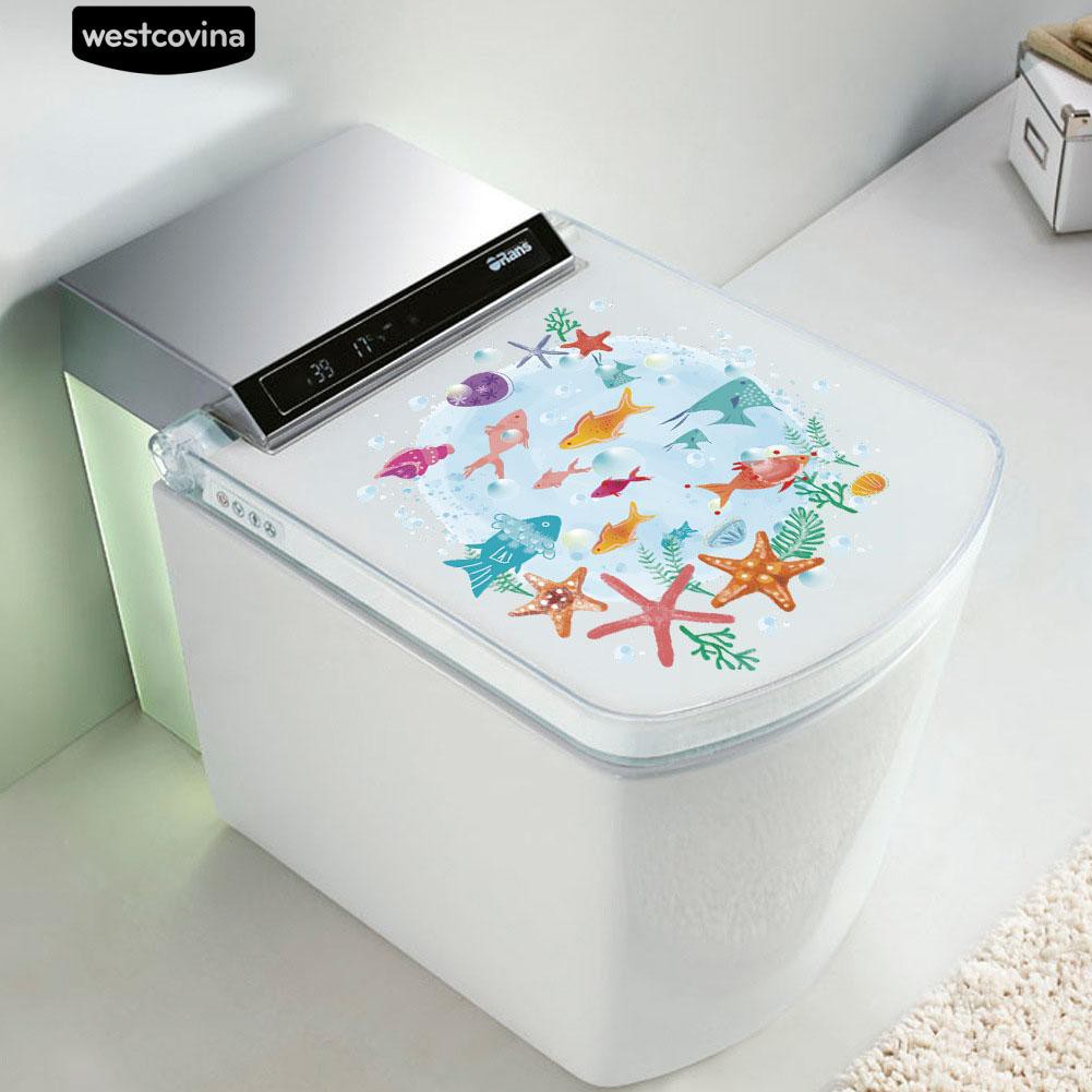 Miếng dán nắp bồn cầu hình con cá 3D dễ thương