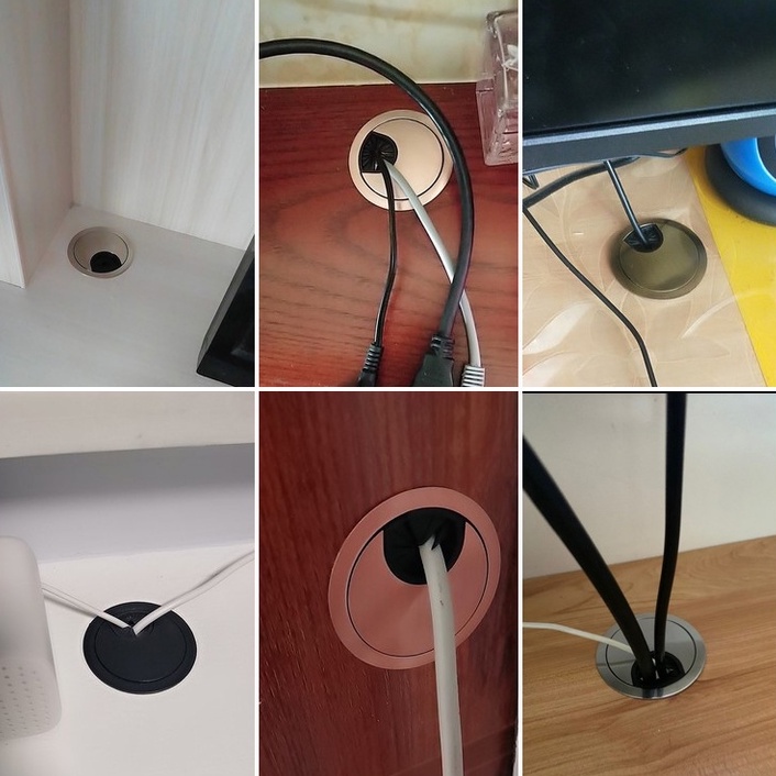 Nắp luồn dây điện tròn, nắp luồn dây máy tính bàn làm việc