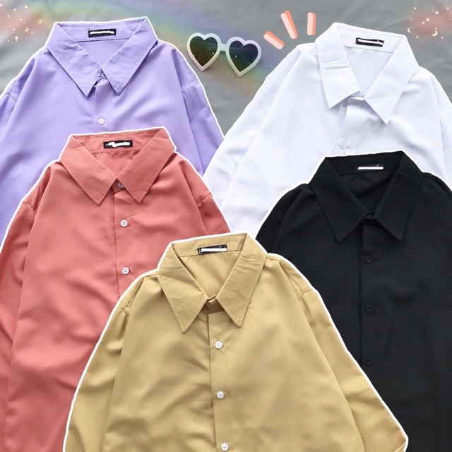 Áo Sơmi Tay Dài Trơn/Sơmi Basic Unisex Kèm Video