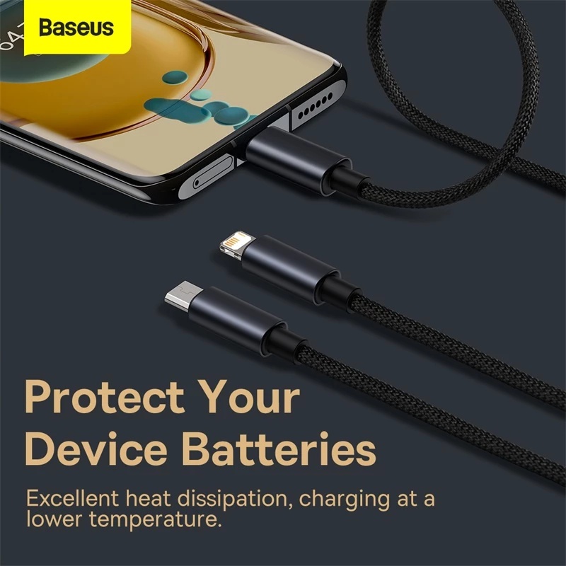Dây Cáp Baseus 3 Trong 1 USB Sang M+C+L Cho Samsung iPhone Huawei
