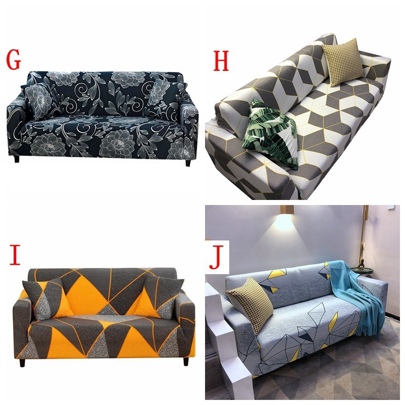 Áo bọc ghế sofa 1/2/3/4 người ngồi vải polyester co giãn có thể tháo rời họa tiết hoa cương 10 màu tùy chọn