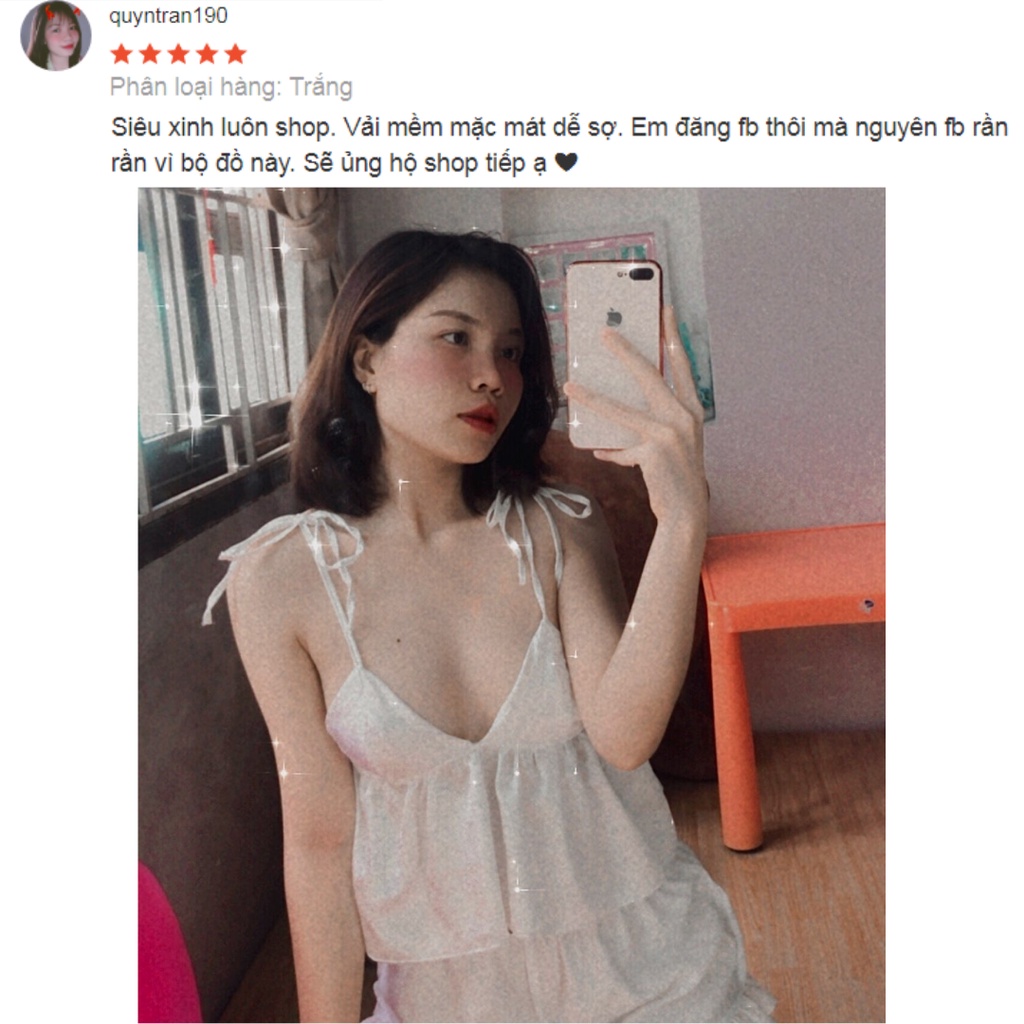 Đồ ngủ nữ sexy 2 dây mặc nhà lụa satin cao cấp Hoàng Tình Store siêu gợi cảm mềm mại quyến rũ Freesize