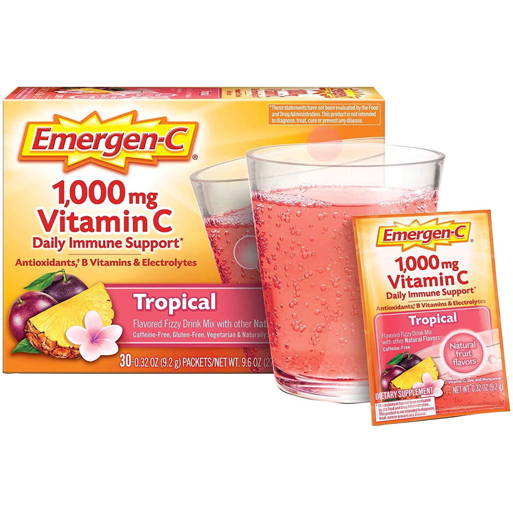 Emergen-C 1000mg Vitamin C Powder - Bột Vitamin C hòa tan 1000mg