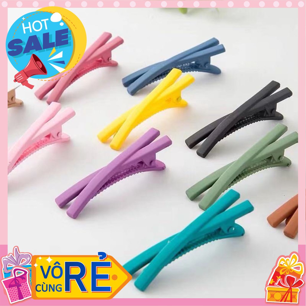 Kẹp tóc nữ thiết kế hình chữ X màu trơn phong cách Hàn Quốc xinh xắn giản dị thanh lịch, giao màu ngẫu nhiên - Enby Shop