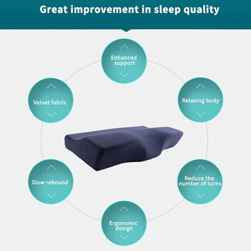 Butterfly Shaped Pillow Memory Foam Cervicalv Orthopedic Latex Neck Pillows Comfortable Bedroom Sleep Neck Support