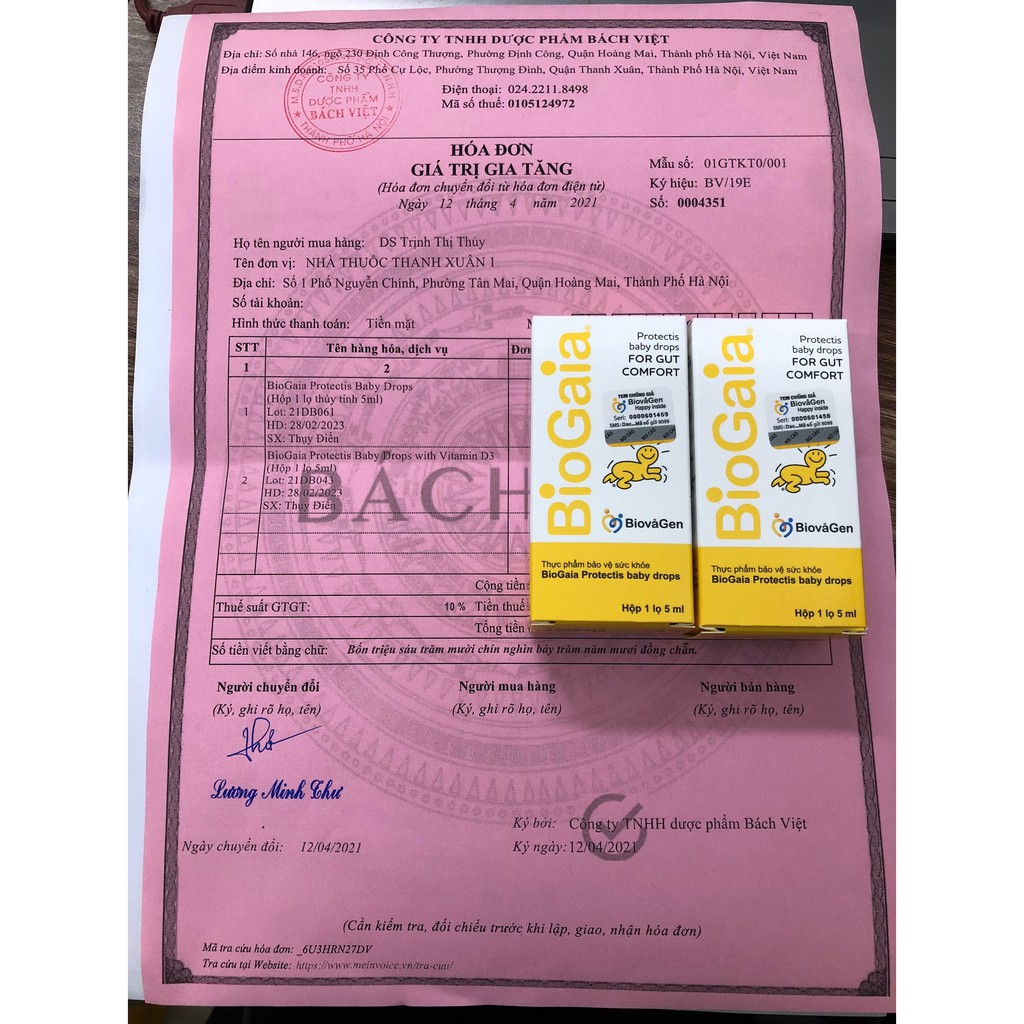 Men Vi Sinh Biogaia Protectis Baby Drops Men Uống 5ml, Hộp 10 Viên