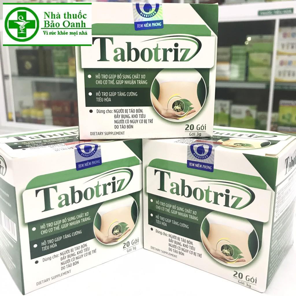 Chất xơ Tabotriz dùng được an toàn cho bà bầu, trẻ em trên 6 tháng- cho người bị trĩ, táo bón- hộp 20 gói