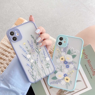 Ốp Lưng Iphone Viền Nhám Hoa Lavender