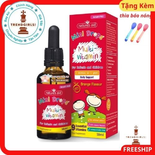 Vitamin tổng hợp Natures Aid Multi Vitamin Drops, Anh (50ml dạng giọt) tăng đề kháng cho trẻ từ 3 tháng đến 5 tuổi