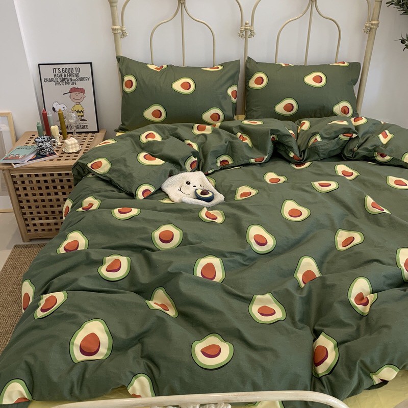 SÉT 5 MÓN CHĂN GA GỐI POLY QUẢ BƠ PP