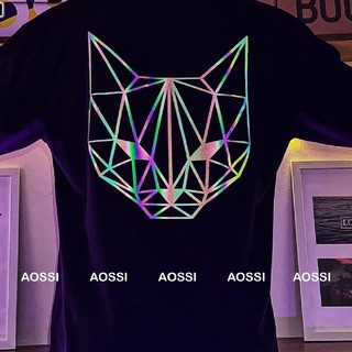 Áo thun phản quang 7 màu tay lỡ form rộng - LAUTINE CAT