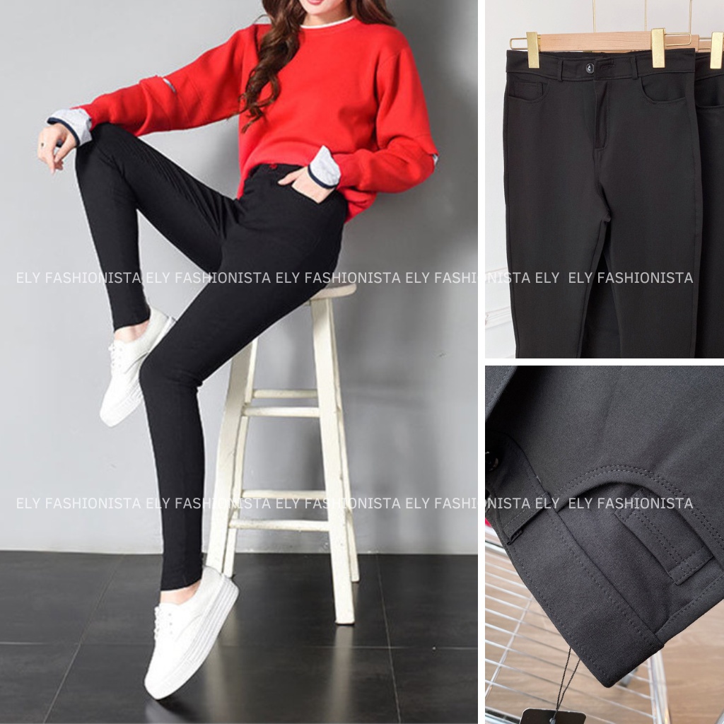 Quần tregging nữ cạp cao  dáng dài ôm bó legging chất vải UMI hàn cao cấp ko bai, không xù, không cắn chỉ chất ELY208.