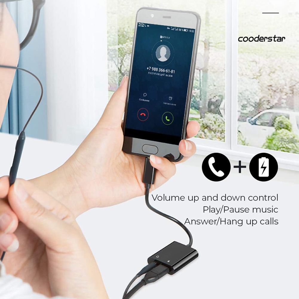 Đầu chuyển đổi âm thanh tai nghe 2 trong 1 Type-C sang 3.5mm chuyên dụng