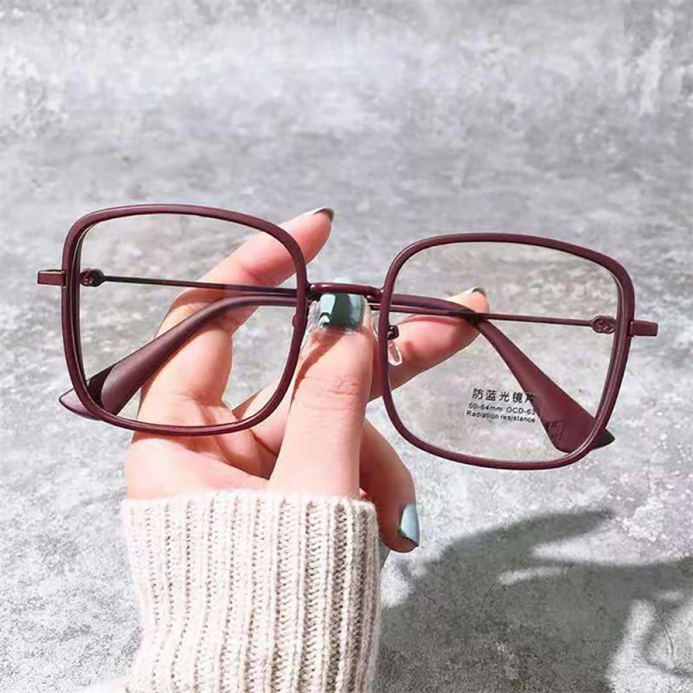 Mắt Kính Gọng Kim Loại Chống Ánh Sáng Xanh Trong Suốt Phong Cách Retro Thời Trang Cho Nam Và Nữ G6K6