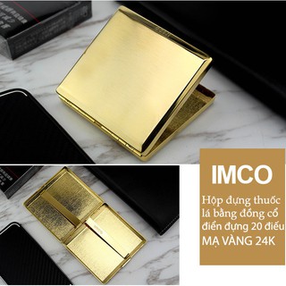 (Video review)Hộp Đựng Thuốc Lá IMCO Đồng Trơn Chất Liệu Đồng Thau Mạ Vàng 24K ( Đựng 20 Điếu )