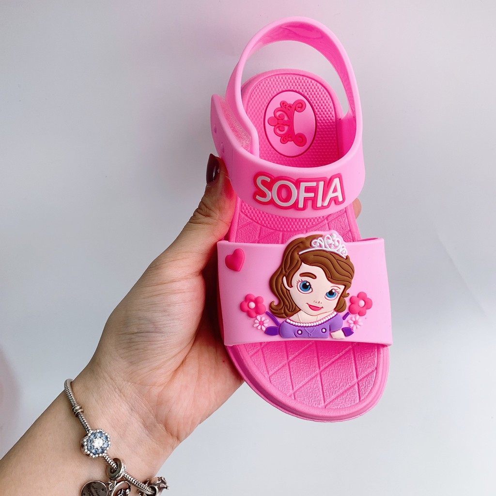 Giày Sandal Cho Bé Gái Hình Công Chúa Sofia Màu Hồng Mầm Store