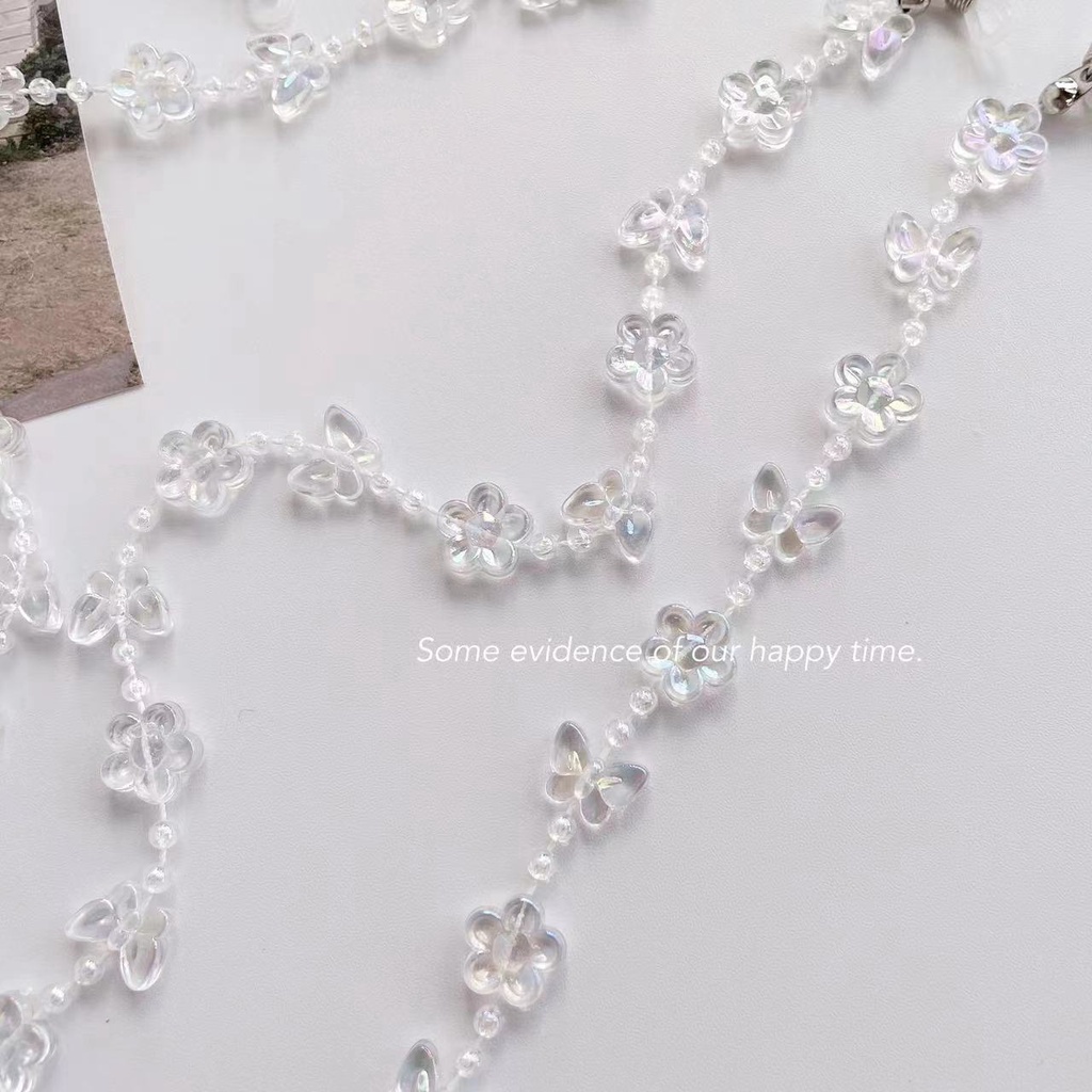 Dây Đeo Mắt Kính Bằng Acrylic Trong Suốt Hình Hoa Bướm Đơn Giản Phong Cách Mới