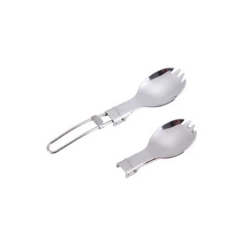 1 Muỗng Nĩa Bằng Thép Không Gỉ Có Thể Gấp Gọn Tiện Dụng Mang Theo Du Lịch Cắm Trại