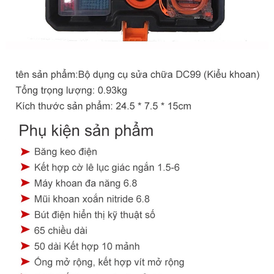 1 bộ 99 miếng Dụng cụ sửa xe đa năngĐồ Nghề Đa Năng Hộp Đựng Dụng Cụ Sửa Chữa Đa Năng Phù Hợp Sửa Chữa Mọi Việc Trong N