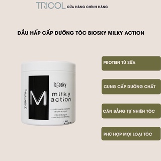 Dầu hấp dưỡng ẩm phục hồi hương sữa gạo giúp tóc suôn mượt Tricol Biosky Milky Action Mask 1000ml