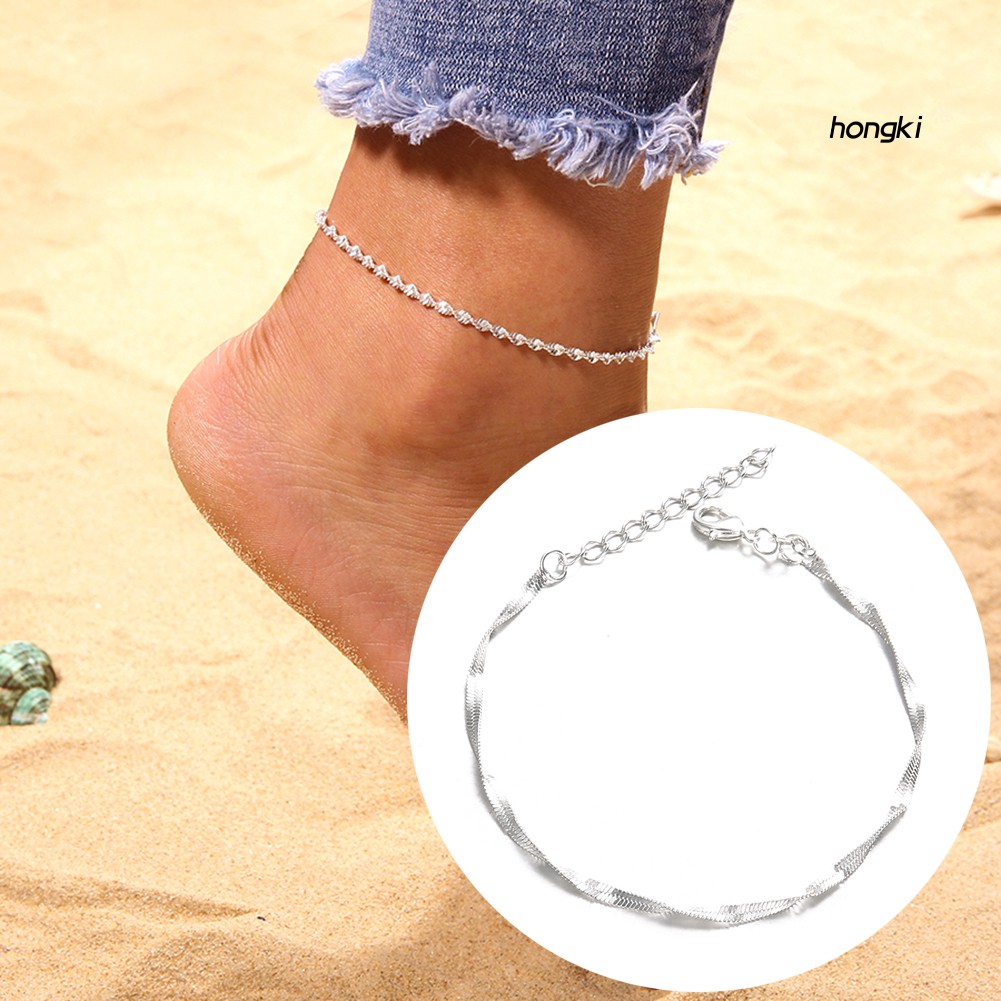 Lắc Chân Hợp Kim Đính Đá Phong Cách Boho Thời Trang Cho Nữ