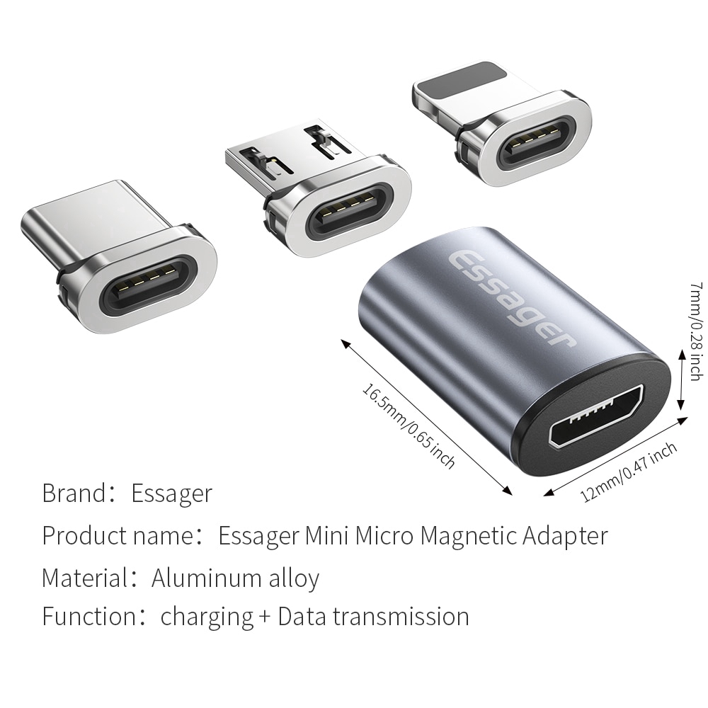 Bộ Chuyển Đổi Nam Châm Essager Từ Micro Usb Sang Type C Tiện Dụng