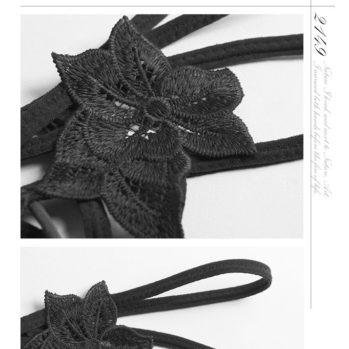 Quần Lót Thêu Hoa Đính Ngọc Trai 40kg-60kg ZC093#-2149 Quần Lót Hở Đáy Trong Suốt Đầy Đủ Dành Cho Nữ Giới