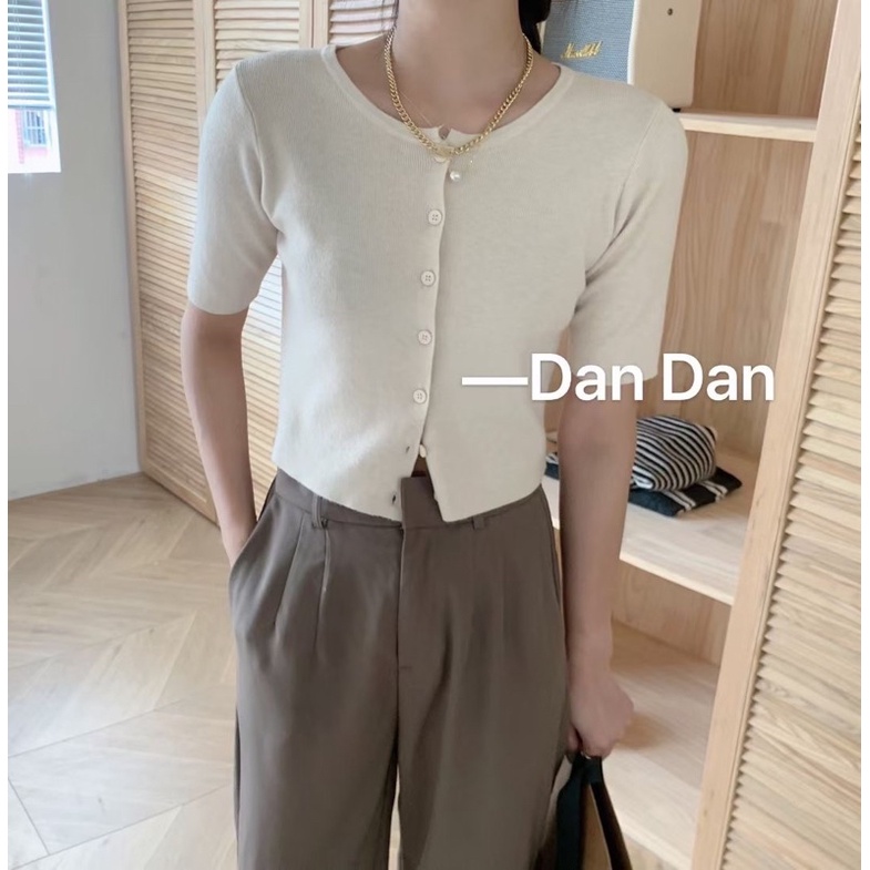 Áo len cộc tay cài cúc | BigBuy360 - bigbuy360.vn