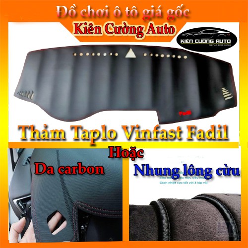 [ BẢO HÀNH 2 NĂM ] Thảm Taplo xe Vinfast Fadil 2019-2020 da Carbon hoặc da nhung lông cừu