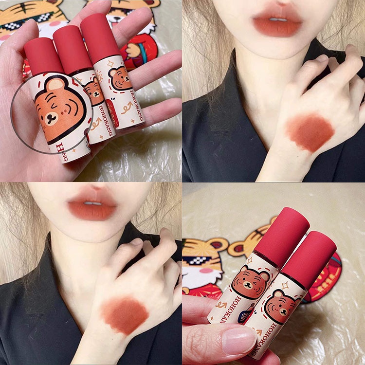 Son Lì Chống Thấm Nước Thiết Kế Vỏ Son Hình Chú Hổ Dễ Thương