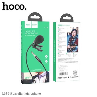 Micro cài áo hoco l14 jack 3.5mm cao cấp/ micro cài áo mini đầu cắm 3.5mm cho pc laptop